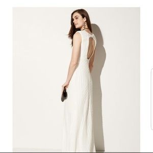 Vera Wang Ivory Sequin Gown Dress